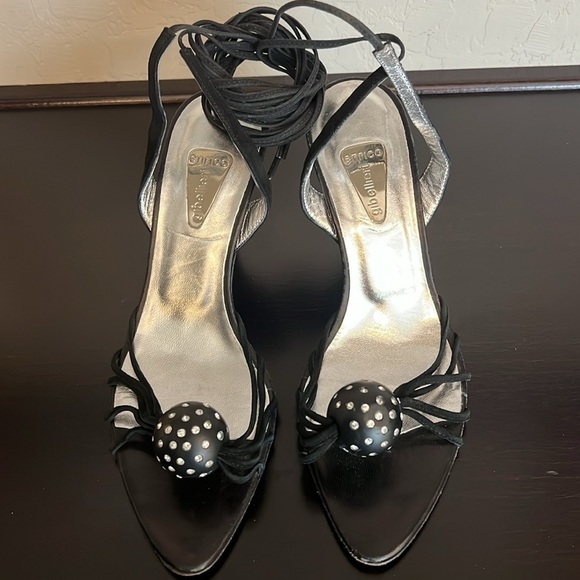 Enrico Gibellieri strappy wrap sandals, black, made in Italy, suede, size 8 tts - Picture 3 of 17